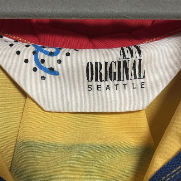 Ann Original Seattle Men's Jacket Hooded 80s Hand Painted Abstract OSA Oversized - Picture 13 of 14